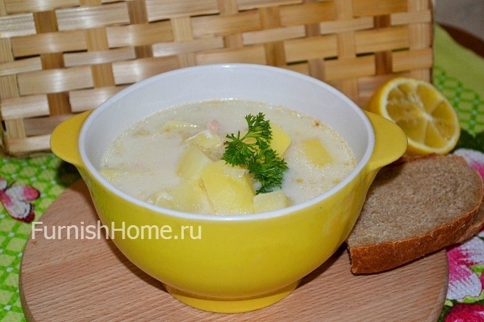 Сырный суп с красной рыбой (сырный, рыба, красной рыбой, Сырный красной, Сырный красной рыбой) сырный