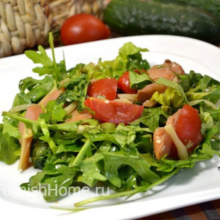 Салат с красной рыбой, рукколой и авокадо рецепт с фото пошагово