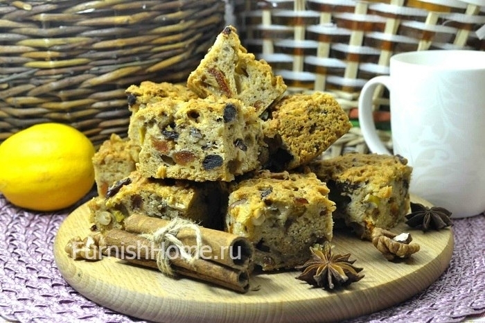 Пирог с яблоками, орехами и сухофруктами (пирог, яблоко, орех, сухофрукты, орехами сухофруктами) орехами сухофруктами