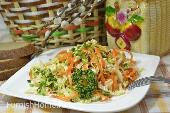 Салат из капусты, черемши и корейской моркови (салат, капуста, черемша, корейский, морковь, капусты черемши) черемша