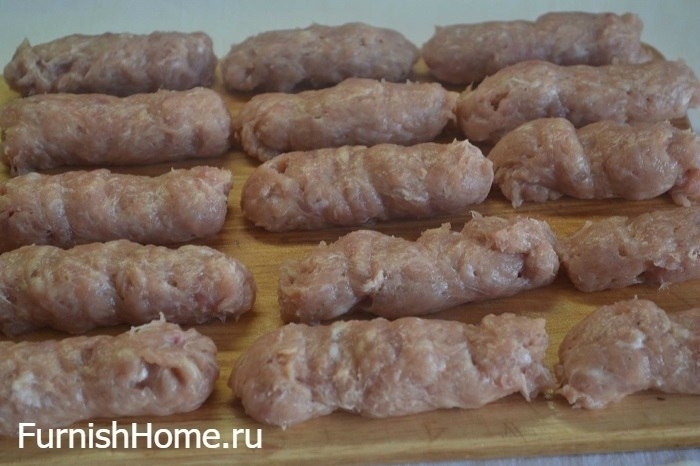 Мясные колбаски «Чевапчичи» (мясная, колбаска, чевапчичи, 15-20 минут, колбаски «Чевапчичи», молотый перец) колбаска