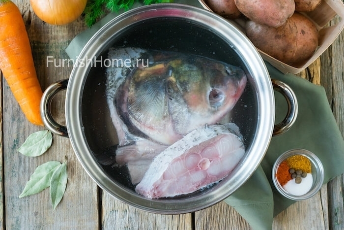Рыбный суп из толстолобика с картофелем (рыбный, толстолобик, картофель, толстолобика картофелем, рыбный бульон, душистый перец) толстолобик