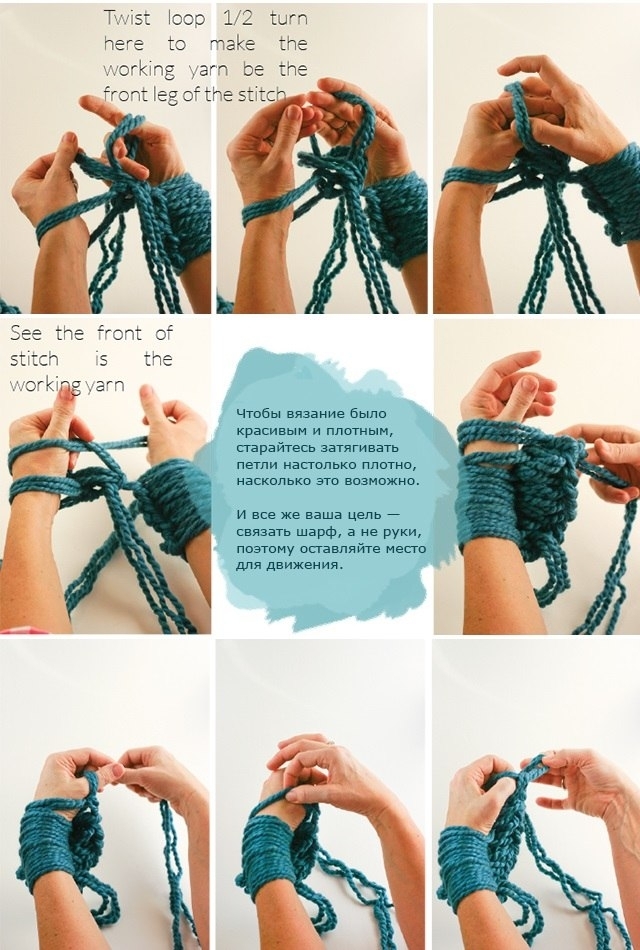 Вязание шарфа спицами для начинающих пошаговое фото