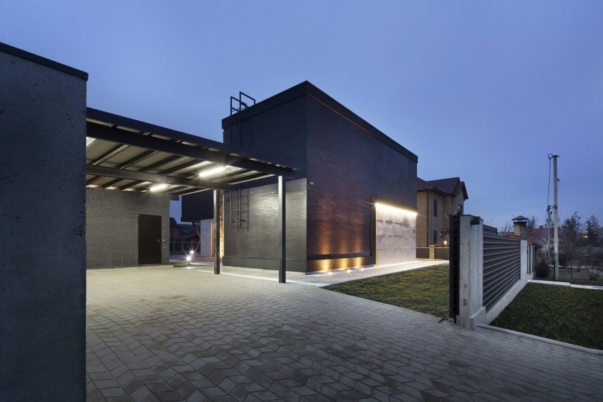 Необычный дизайн современного частного дома под Киевом (дизайн, киевом, первом этаже, частного дома) первом этаже