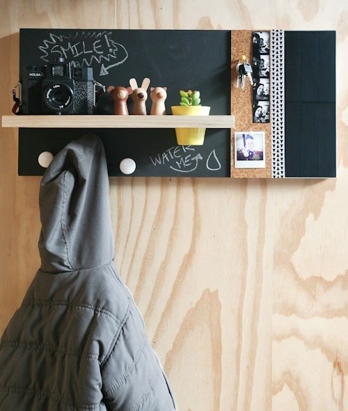 Вешалка и грифельная доска (вешалка, грифельный, Вешалка грифельная, краска дереву) вешалка